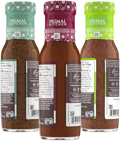 Primal Kitchen Italian Dressing, Balsamic Vinaigrette, and Greek Dressing & Marinade, Made with Avocado Oil, 8 Fluid Ounces, Variety Pack of 3