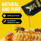 Honey Bae Natural Honey Sachets, Herbal Vitality & Energy Support for Men, Pure Honey with Maca Tongkat Ali Ginseng, On-The-Go Single Serve Packets, 12 x 15g