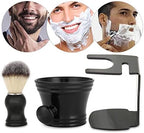 Deluxe Shaving Kit for Men, 3 in 1 Shaving Set Includes Shaving Brush & Shaving Bowl & Brush Stand, Stainless Steel Shaving Bowl & Stand, for Father Husband Boyfriend Birthday and