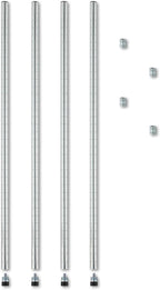 Alera ALE Stackable Posts For Wire Shelving, 36" High, Silver (Pack of 4)