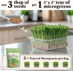 Seedboy Organic Wheatgrass Seeds - Hard Red Spring, Non-GMO, USA Grown Microgreens & Sprouting Seeds - 8 oz Bag Yields 5 Quarts (Hard Red Spring Wheatgrass)