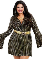 Dreamgirl womens Disco Babe Adult Costume, Black/Gold, 1X US