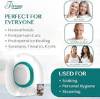 Fivona Sitz Bath for Toilet Seat Postpartum and Hemorrhoids Care - Yoni Steam Seat - Foldable Basin for Epsom Salt Soak - Portable Bidet BPA Free Temperature Resistant - Universal Fit - Green