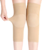 1 Pair Knee Sleeves for Women & Men, Lightweight Thin Knee Sleeves for Knee Pain Relief, Knee Warmers Knee Brace Undersleeve Dancer Knee Pads, Knee Brace for Daily Use (Beige)