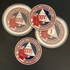 MYRECOVERYSTORE 1-50 Years Alcoholics Anonymous Red Sox Style AA Chip Medallion