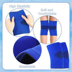 Skylety 2 Pairs Kids Knee Sleeve Kids Knee Brace Children Support Compression Child Sleeve Pads for Basketball, Volleyball, Sports, Gymnastics(Medium,Blue, Black)