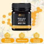 Nature's Gold Raw Manuka Honey, MGO 514+ | Authentic MGO, Australian Honey, Non-GMO, 100% Pure Genuine Traceable from Hive to Home