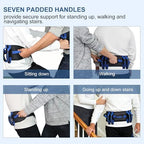 Gait Belt with 7 Handles for Seniors & Caregivers - 5” Wide Transfer Belt for Elderly, Bariatric & Disabled | Adjustable 30-50 Inch, Quick-Release Buckle | Heavy Duty Support for Home Care by WSDKNS
