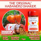 The Original Habanero Shaker - Pure Hot Chile Pepper Flakes, Custom Ground for Balanced Flavor & Heat, No Additives, Gluten-Free, Salt & Sugar-Free, Enhances Any Meal with Unique Grind Size, 1.5 oz