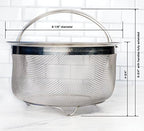 RSVP International Mesh Colander Strainer Basket with Folding Handles, 3 Quarts | For Pasta, Frying, & Salads | Dishwasher Safe | Use in Pressure Cookers | Steaming, Draining & Rinsing
