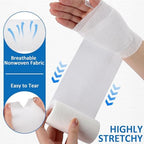 TOBWOLF 12PCS Self Adhering Bandage, 4" x5yd / 10cmx4.5m Cohesive Elastic Bandage Wrap Gauze Roll, Breathable Sports Tape, Medical Wrap for Wrist Ankle Knee Leg Sprains Swelling - White