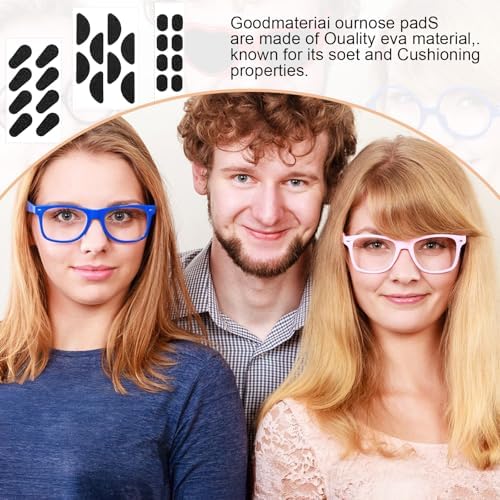48 Pairs Soft Foam Nose Pads for Eyeglasses, Glasses Non Slip Replacement Nose Pads Soft Cushion, Self-Adhesive Eyeglasses Noses Cushion Pad for Glasses, Sunglasses (Black)