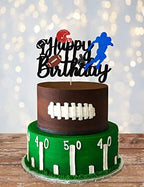 Footballs Cake Topper - American Football Toppers Decoration for Children Adult Glitter Super Bowl Touchdown Soccer Happy Birthday Decoration Sports Theme Party Supplies
