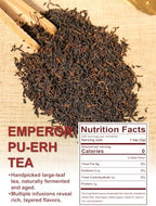 TeeLux Emperor Pu-erh Tea Loose Leaf, Fermented Yunnan Dark Tea, Smooth & Mellow Flavor, 16oz