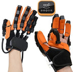 Self-Training Rehabilitation Robot Gloves for Audlt Split Finger Training Air Pressure Smart Glove W/LCD Touch Screen/Timing/Training Intensity Can Be Adjusted for Hand Function Recovery LefthandXL