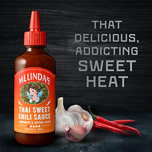 Melinda’s Thai Sweet Chili - Sweet and Mild Asian Chili Sauce Made with Whole Fresh Ingredients - Gourmet Hot & Dipping Sauce - Keto Friendly - 12oz, 1 Pack