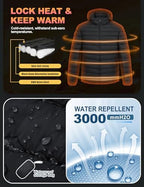 Men's Lightweight Packable Puffer Jacket Hooded High Collar Insulated Water-Resistant Winter Jackets Puffy Coat