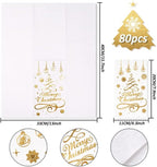 Whaline 80Pcs Christmas Guest Napkins Gold Foil 3 Ply Disposable Paper Pack Xmas Tree Snowflake Pattern Dinner Hand Towel Napkin for Xmas Party Winter Holiday Wedding Birthday Table Decorations