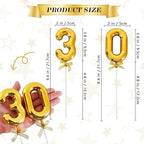 BEISHIDA 3D Number Cake Topper Gold 30 Numbers Happy 30th Birthday Cake Toppers Cheers to 30 Years for Birthday Wedding Anniversary Decorations