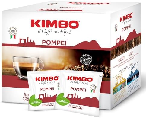 KIMBO Intenso ESE Compostable Coffee Pods - 100% Arabica - Blended and Roasted in Italy - Medium to Dark Roast with Pleasant Floral Flavors - 100 count