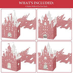24 Pieces Princess Castle Candy Boxes Glitter Princess Castle Party Decorations Birthday Favor Boxes for Wedding Birthday Party Supplies(Rose Gold)