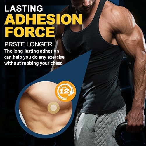 Nipple Covers Men,100Pcs (50 Pairs) Anti-Chafing Nipple Covers for Men, No-Show Mens Nipple Guard Tape for Running, Sports, and Daily Wear (Beige 25 Pairs + White 25 Pairs)