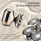 Magnetic Electric Razor Replacement Blades, 7D Floating Heads Wet Dry Beard Shaver Replacement Blade for Bald Men compatible with SHPAVVER, E-Hunter Electric Shavers
