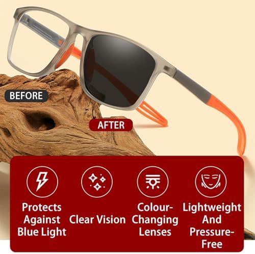 Reading Glasses Men, Sports Ultra-Light Anti-Blue Light Presbyopic Glasses