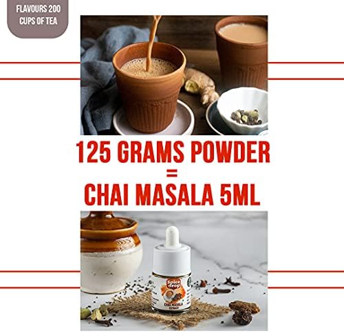 Spice Drop Chai Masala Extract (Tea Masala Drops), No Additives, 5 ml (Pack of 3 x 180 Drops)