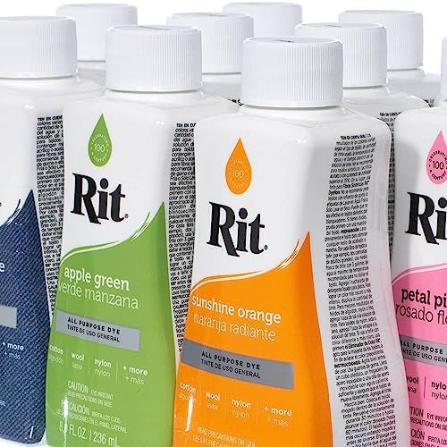 Rit Dye – Liquid Fabric Dye for Crafting, Clothing, and Décor – 8 oz. Bottle – Sunshine Orange (Gloves Included)