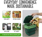 Eco Green Living 10 Litre Compostable Caddy Liners – Plastic Free & Recyclable Food Waste Bin Bags, Leak Resistant Small Bin Liners for Kitchen Caddies, 51 x 82 cm, Pack of 18 Bags
