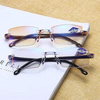 Anti Blue Light Reading Glasses for Women and Men, Sapphire High Hardness Intelligent Dual Focus Reading Glasses (Color : Brown#1, Size : 1.5)