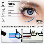 Readers for Women Oprah Style Square Reading Glasses with Spring Hinge Blue Light Blocking for Men Ladies