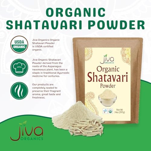 Jiva Organics Organic Shatavari Powder 14 Ounce Bulk Bag - Asparagus racemosus - Pure Ayurvedic Herb
