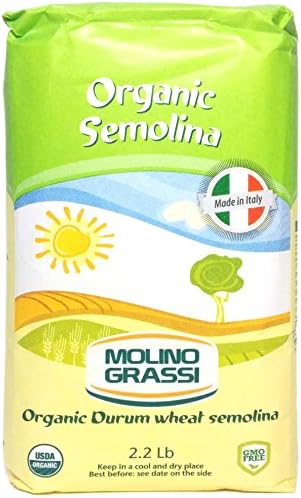Molino Grassi Organic Durum Wheat Semolina Flour - 2.2 lb (2 Pack)