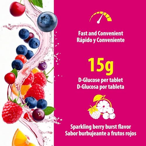Dex4 Liquiblast Liquid Glucose, 15g Fast-Acting Pre-Measured Glucose, 6-Pack of 2oz Bottles, Fat-Free, Gluten-Free, Berry Burst