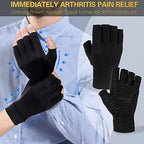 Donfri 2 Pairs Copper Arthritis Gloves Compression Gloves Women Men Relieve Hand Pain Swelling and Carpal Tunnel (2Pairs, Large)