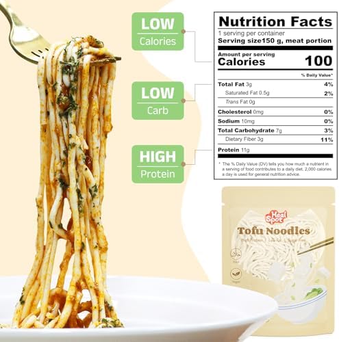 HealSpot Tofu Noodles,High Protein Ramen,Sugar Free Pasta,Low Carb,Low Fat,Low Glycemic,Non GMO,Keto & Plant Based Friendly,Ready to Eat Meals,Made with Pure Soy Milk,Soft,Easy to Digest(6 packs) | Healthy, Light in Taste, Clean Ingredient, Satisfying