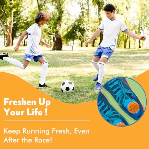 Xcleen Shoe Deodorizer Balls Citrus 6 Pack, Natural Essential Oil Long Lasting Sneaker Odor Eliminator, Small Spaces Air Freshener for Car Gym Bags, Drawers and Locker
