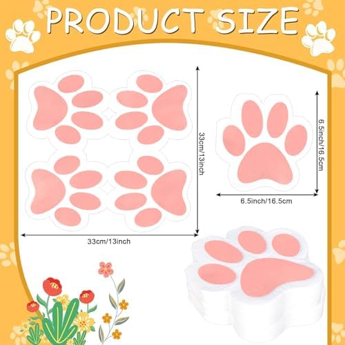 Whaline 100Pcs Dog Paw Paper Napkin Pet Paw Print Napkin White Pink Cute Luncheon Napkin Disposable Dessert Dinner Napkin for Pet Lover Party Supplies