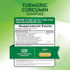 Nature's Truth Turmeric Curcumin | 120 Capsules | with Black Pepper Extract | Non-GMO and Gluten Free Supplement
