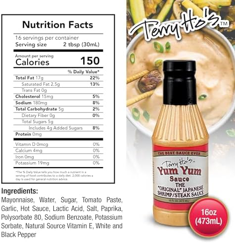 Terry Ho's The Original Yum Yum Sauce 16 oz – Japanese Mayo-Based Sauce for Dipping, Marinades, and Salad Dressings with Spoon – Perfect for Different Cuisine Styles (Pack of 2)