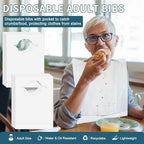 50/200 Pack Adult Bibs for Men, Disposable Bibs for Adult Waterproof & Oil-Proof, 22" Plastic Bib for Elderly Women Eating