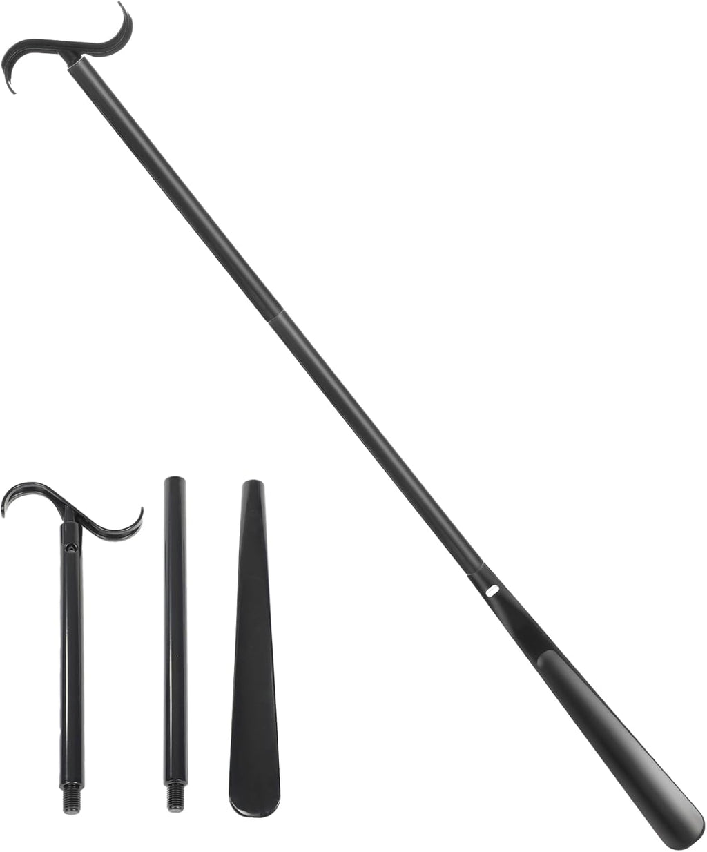 Fanwer Long Handle Shoe Horn for Seniors -33.5" Long Dressing Stick, Shoe Helper with Sock Remover Tool, Adjustable,Stable & Durable, Ideal for Disabled, Knee &Hip Replacement & Back Pain Sufferers.