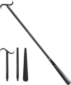 Fanwer Long Handle Shoe Horn for Seniors -33.5" Long Dressing Stick, Shoe Helper with Sock Remover Tool, Adjustable,Stable & Durable, Ideal for Disabled, Knee &Hip Replacement & Back Pain Sufferers.