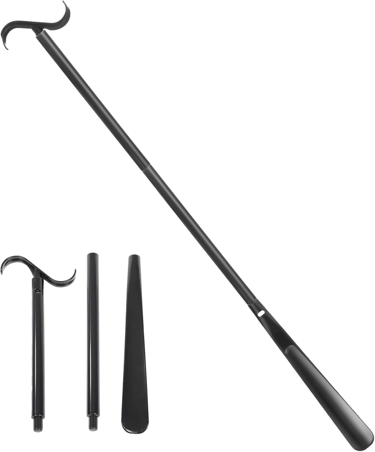 Fanwer Long Handle Shoe Horn for Seniors -33.5" Long Dressing Stick, Shoe Helper with Sock Remover Tool, Adjustable,Stable & Durable, Ideal for Disabled, Knee &Hip Replacement & Back Pain Sufferers.