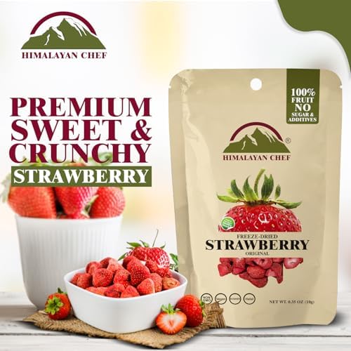 Himalayan Chef Freeze-Dried Strawberry 10g | Organic Drieds Fruit Snacks, Healthy Fruits Snack for Kids & Adults, Freeze-Dried Fruit for On-the-Go