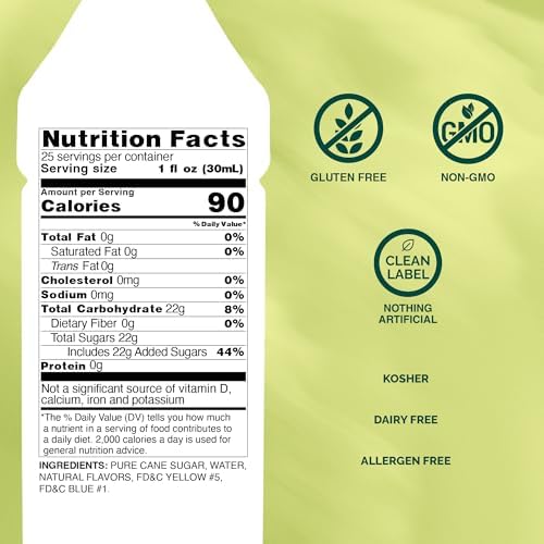 Monin - Green Mint Syrup, Bold Peppermint Coolness, Natural Flavors, Great for Smoothies, Sodas, Cocktails, and Teas, Non-GMO, Gluten-Free (750 ml)
