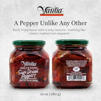Vantia Sweet & Savory Sun-Dried Peppers 10 oz – Imported Italian Peppers in Olive Oil with Bold Fruity Flavor, Perfect for Antipasto, Salads, Pasta, Pizza & Gourmet Recipes