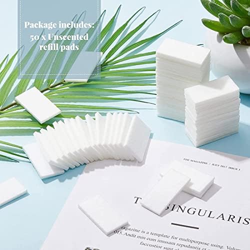 50 Pcs Unscented Refills Aromatherapy Pads Arom Oil Pads Electric Diffusers Pads for Car & Ball Plugs Diffusers